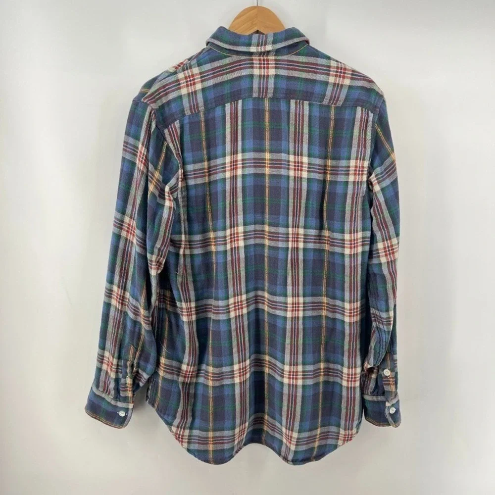 Polo Ralph Lauren Men L Shirt Double Faced Shacket Jacket Plaid Button Up Work